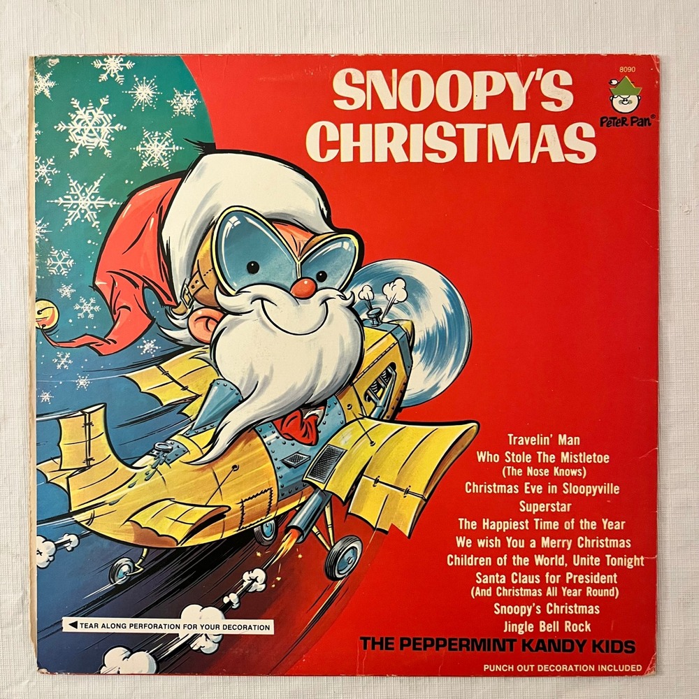 Snoopy's Christmas Vinyl LP The Peppermint Kandy Kids Peter Pan Records 8090 Red